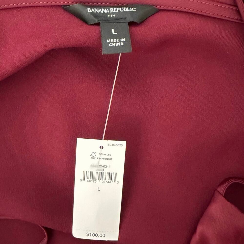 NWT Banana Republic outlet burgundy slip dress size large - Picture 7 of 9